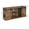 FONTOI 58" TV Stands for Televisions up to 65 Inchs, Entertainment Center with Sliding Barn Doors and Storage Cabinets, Brown, 58"*27.4"*15.5" - 3 of 4