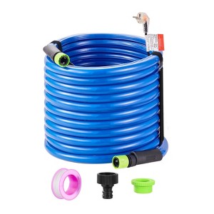 VEVOR 100ft Heated Water Hose for RV, Heated Drinking Water Hose Antifreeze to -45°F, Automatic Self-regulating,5/8" I.D. with 3/4" GHT Adapter,Blue - 1 of 4