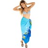 LA LEELA Women's Summer Bikini Wraps Beach Wrap Sarong Coverup Skirt Bathing suit Swimwear Swimsuit Coverup for Women One Size Blue, Floral - 2 of 4