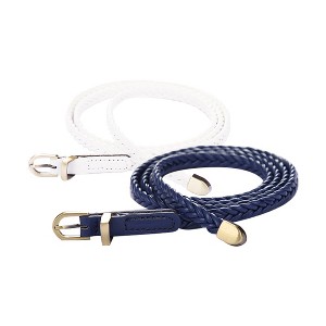 INSPIRE CHIC Women Skinny Braided Belt  Woven - Pin Buckle Casual  Waist Belt for Dresses - 1 of 4