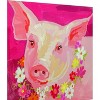 Manual Woodworkers and Weavers Pinky Throw Pig Canvas Wall Art, 32 x 32 Inches, Whimsical Farm Animal Portrait on Stretched Canvas - 2 of 3