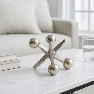 Sagebrook Home Metal Jacks Abstract Sculpture for Room, Bedroom or Office Decor, Aluminum