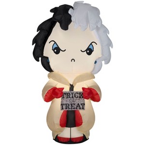 Gemmy Halloween Inflatable Cruella de Vil with Banner, 5 ft Tall, Multi - 1 of 4