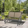 Resenkos Swing Glider Chair,  Outdoor Chair,3-Person Outdoor Patio Glider Bench, Porch Glider Swing with 3 Seats, Blue - 2 of 4