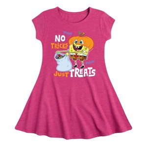 Girls' - SpongeBob SquarePants - No Tricks Just Treats Fit & Flair Cap Sleeve Dress - 1 of 3