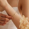 Gold Bracelets for Women Trendy, 14K Real Gold Plated Dainty Stackable Pearl Snake Chain CZ Heart Pendant Bracelets Adjustable 6"+2" - 2 of 4
