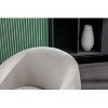 Gray Teddy Fabric Swivel Armchair Bucket Chair with Black Powder Coating - 4 of 4