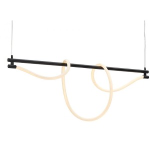 Zuo Modern Adder Ceiling Lamp – 59.1" Height, Black Finish, Flexible Silicone LED Tube, Powder-Coated Steel Frame - 1 of 4