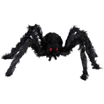 Northlight 27.5" Fuzzy Spider with Red Eyes Halloween Decoration
