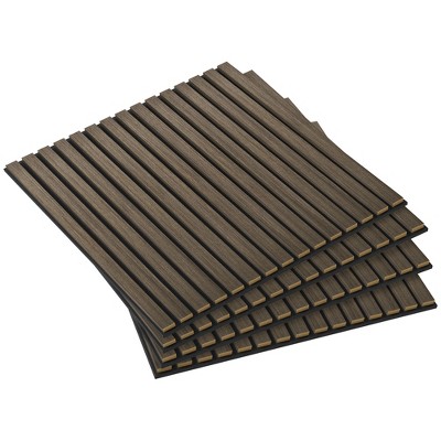 HOMCOM 24" x 24" 4 Pack Wood Wall Panels for Sound Absorbing, Acoustic Wood Panels for Interior Wall Decor, Ceiling
