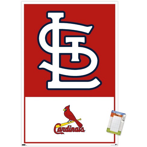 Trends International MLB St. Louis Cardinals - Logo 22 Unframed Wall Poster  Print White Mounts Bundle 14.725 x 22.375