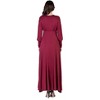 Womens V-Neck Long Sleeve Maxi Dress - 24seven Comfort Apparel™ - 3 of 4