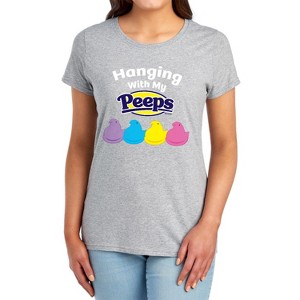Easter Hanging With My Peeps Women's T-Shirt Athletic Heather - 1 of 4