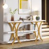 Tribesigns 70.8 Inch Console Table, Long Sofa Table Entry Table with 3 Tier Storage Shelves for Entryway Hallway Living Room - 2 of 4