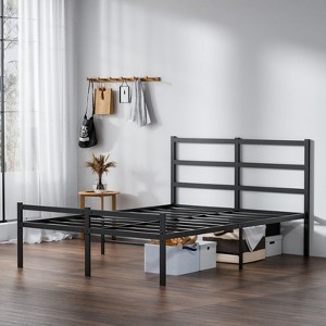 Lusimo 14 Inch Metal Slat Support Bed Frame Platform Bed with Headboard and Footboard Twin/Full/Queen/King - 1 of 4