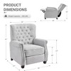 Oversized Pushback Recliner Chair Adjustable Tufted Armchair with Rivet Accents for Living Room, Light Grey - 4 of 4