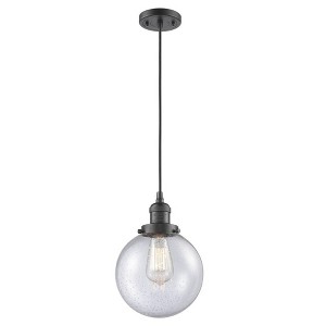 Beacon - 1 Light Cord Hung Mini Pendant In Industrial Style-11.5 Inches Tall and 8 Inches Wide - 1 of 1