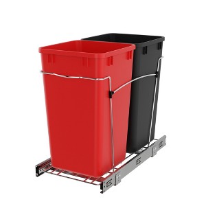 Rev-A-Shelf RV-15KD Series Double 27 Quart Sliding Pull-Out Waste Container for Base Kitchen Cabinet - 1 of 4