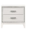 Vynxaria 2-Drawer Nightstand - White Finish, 21"Lx13"Wx5"H Drawers, English Dovetail Joints, Silver Trim, 3/4 Extension Glides - 3 of 4