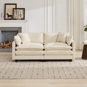 PAGED Cloud Sofa Comfy Double Layer Upholstered Couch with Breathable Chenille Fabric, 1-Seater Sofa for Living Room, Ottoman Not Included - 1 of 4