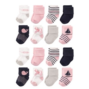 Luvable Friends Baby Cotton Rich Terry Socks 16-Pack, Sailboat - 1 of 2
