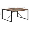 vidaXL Solid Reclaimed Wood Dining Table 55.1"x55.1"x29.5", Industrial Style, with Powder-Coated Steel Legs, Assembly Required - 4 of 4