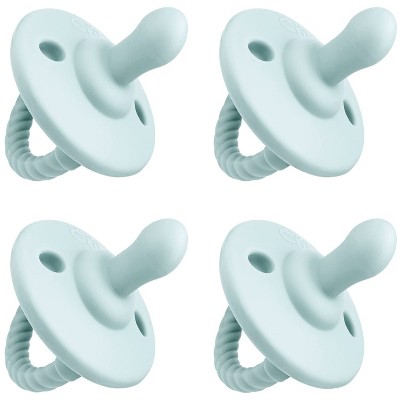 Pacifier 4 pack Soother for Newborns 100% Food Grade Soft Silicone by Comfy Cubs