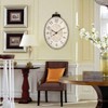 29 Inch Oval Wall Clock Silent Non - Ticking Decorative Clock Living Room Modern Farmhouse Clock Home Dining Room - 2 of 4