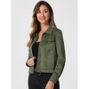 INSPIRE CHIC Women's Faux Suede Casual Spread Collar Button Up Biker Moto Jacket - 2 of 4