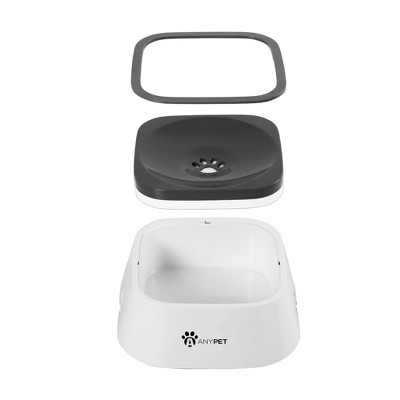 White Anti-Splash No-Spill Dog Water Bowl with Thermoplastic Rubber