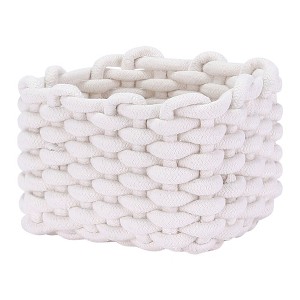 Unique Bargains Handcrafted Odorless Cotton Rope Chic Decorative Storage Basket - 1 of 4
