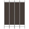 vidaXL 4-Panel Room Divider Brown 63"x86.6" Fabric - image 3 of 4