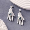SOHI Women's Chalk White The Hamsa Drop Earrings - 2 of 4