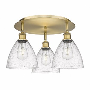 Bristol Glass - 3 Light Flush Mount In Industrial Style-10 Inches Tall and 19.25 Inches Wide - 1 of 1