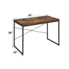 Vynxaria Weathered Oak Black Desk Distressed Finish Writing Table for Home Office Rustic Interiors - 3 of 3