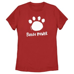 Women's Turning Red Panda Power Paw Print T-Shirt - 1 of 4