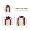 LuxenHome 3-Pc Lighted White Gift Box Set with Plaid Ribbon, Outdoor Christmas Holiday Decoration White, Red, Green - 2 of 4