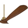 Casa Vieja 66" Delta XL Modern Indoor Ceiling Fan 3 Blade Remote Control Soft Brass Finish Brown Walnut Finish Blades Bedroom Living Room DC Motor - 4 of 4
