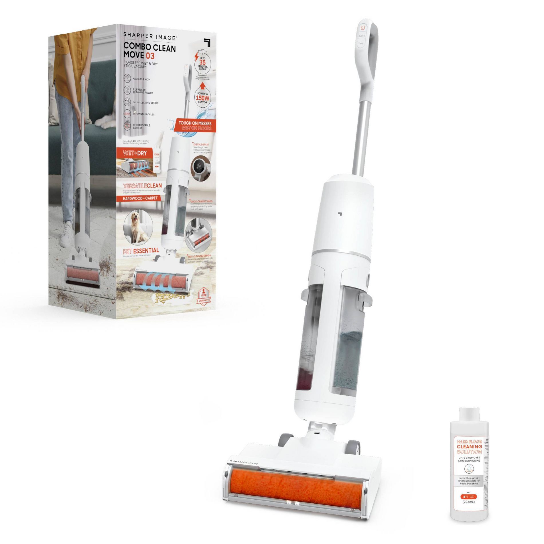 Sharper Image Combo Clean Move 03 Cordless Wet & Dry Stick Vacuum White