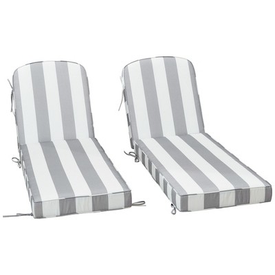 KINWELL Set of 2 Extra Thick Outdoor Chaise Lounge Cushions (5-inch Thick)