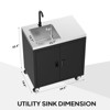 Karl Home 34.5 in. Heavy-Duty Freestanding Stainless Steel Utility Sink with Cabinet and Wheels - 2 of 4