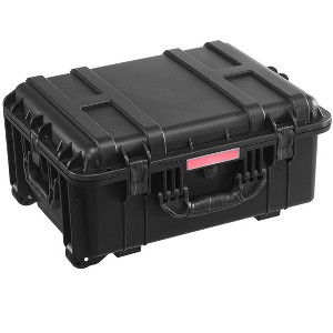 VEVOR Weatherproof Hard Case, Heavy Duty Protective Dry Box Case with Pre-Cut Foam, Wheels & Retractable Pull Handles for Travel, Hunt, Black - 1 of 4
