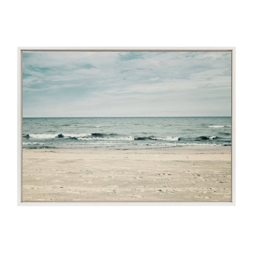 Photos - Other Decoration 28" x 38" Sylvie Beach 2 Framed Canvas by Emiko and Mark Franzen White - Kate & Laurel All Things Decor: Modern Nautical Wal