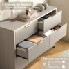 6-drawer dressing table, rounded drawer slot wooden box, dressing table TV stand, and storage rack for bedroom and hallway, gray - 4 of 4