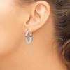 Black Bow Jewelry 3mm, 14k White Gold Square Tube Round Hoop Earrings, 25mm (1 Inch) - 3 of 4