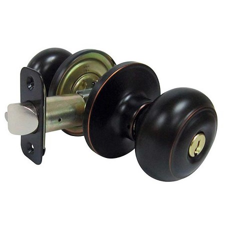 Faultless Fancy Mushroom Aged Bronze Entry Knobs Right Handed - image 1 of 1