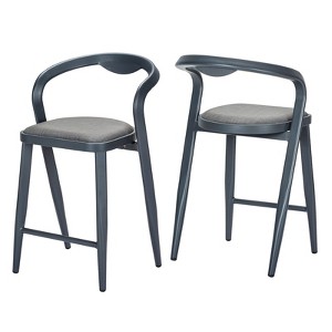 Bar Stools Set of 2, Swivel Counter Height Barstools with Back, Adjustable Modern Bar Chairs, Tall Armless Kitchen Island Stool - 1 of 4