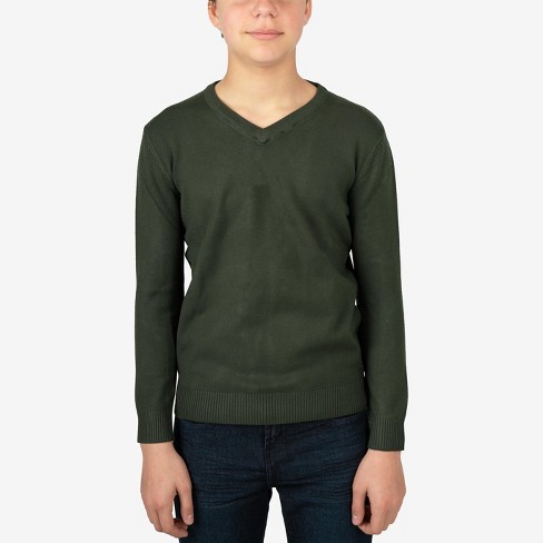 X Ray Boy s Basic V neck Sweater In Olive Size Large 10 12 Target