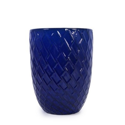 Syemin Planters Ceramic Flowerpot, Modern Versatile Pots with Drainage Holes for Patio, Garden, Windowsill, Blue, 16.54"*16.54"*21.26"