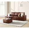 Javier Genuine Leather Upholstered Sofa Set 87 Wide Sofa With